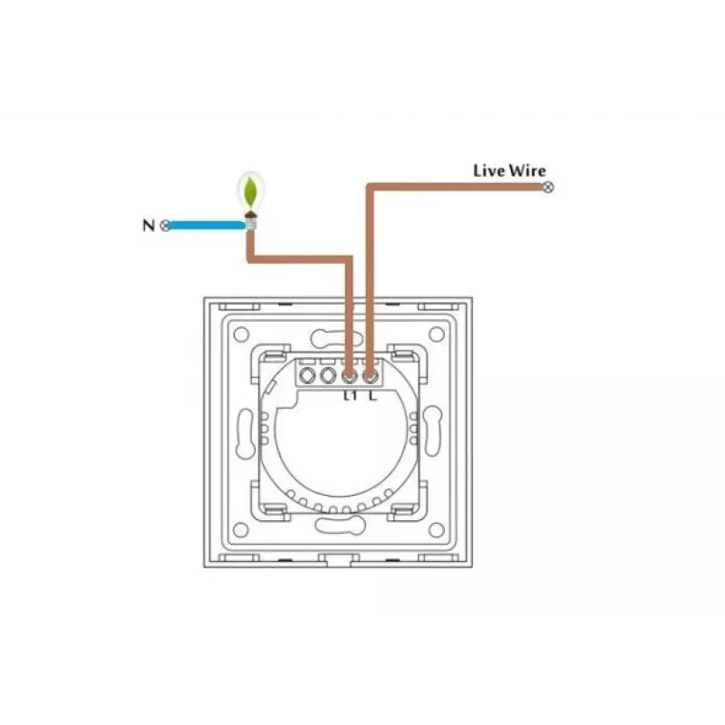 Interruttore touch singolo Spring modello 0 vetro nero
