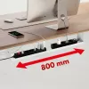Maclean organizer cavi compatto sotto la scrivania, carico max 5 kg, bianco, MC-107 W