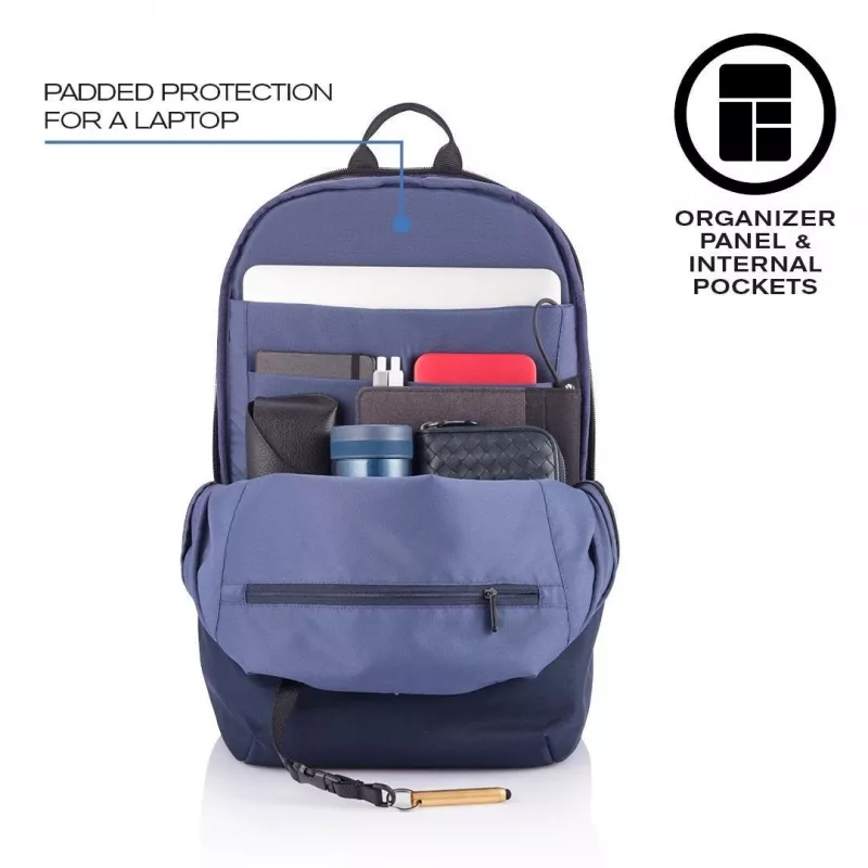 Zaino per il tempo libero XDDESIGN Bobby Soft con scomparto laptop 15,6 inch, 16 l, blu navy, PET