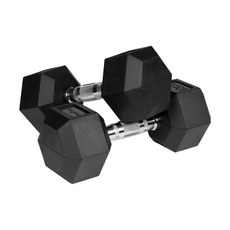 Manubri in ghisa gommata HEX 2x10 kg REBEL ACTIVE
