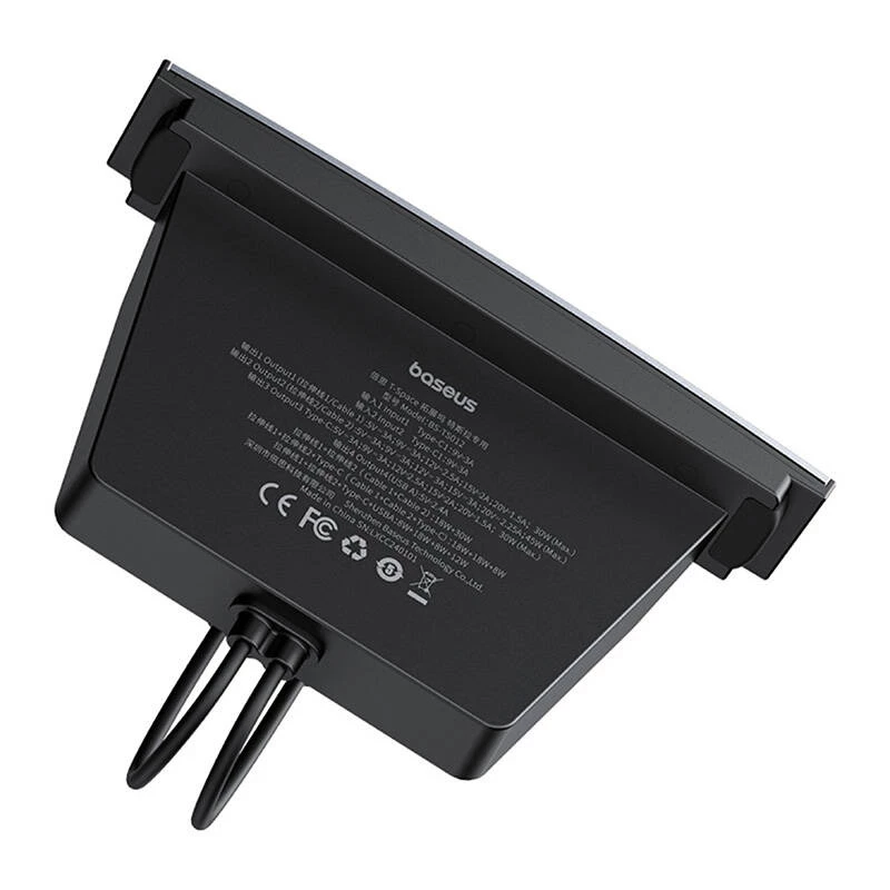 Hub Baseus T-Space con cavi USB-C a Lightning per veicoli Tesla (nero)