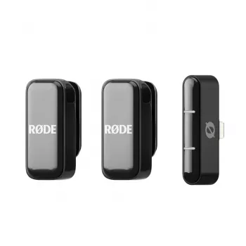 Sistema di microfoni wireless Rode Wireless Micro Lightning — omnidirezionale, 48 kHz, 24 bit, portata 100 m, batteria 7 h