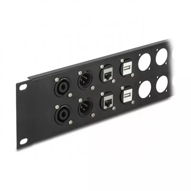 Accessorio patch panel DeLOCK 88055 montaggio rack 2U nero