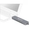 Case esterno per SSD M.2 NVMe PCIe, box per unità argento, con connettore USB Type-C e Type-A