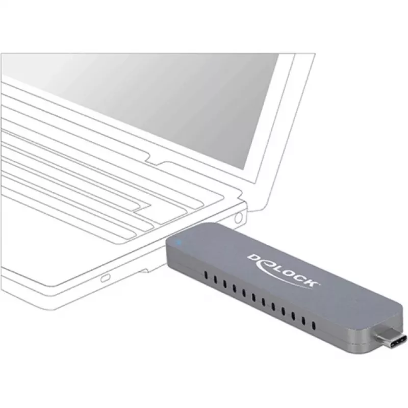 Case esterno per SSD M.2 NVMe PCIe, box per unità argento, con connettore USB Type-C e Type-A