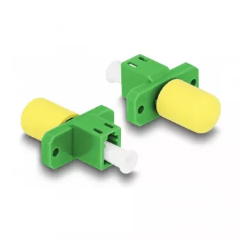 DeLOCK Accoppiatore ibrido in fibra ottica LC simplex femmina a ST simplex femmina verde