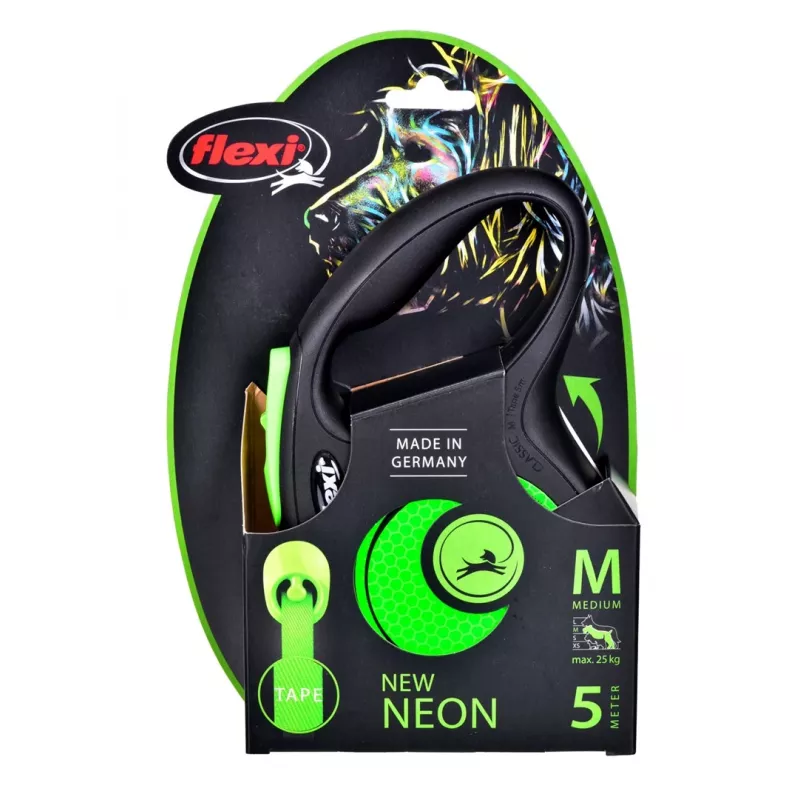 FLEXI new Neon M - guinzaglio retrattile - 5 m