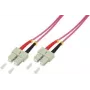 LogiLink - cavo patch - SC multimodale (M) a SC multimodale (M) - 2,0 m - fibra ottica - 50/125 micrometri - OM4 - senza alogeni - viola erica (FP4SC02)