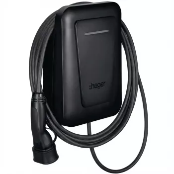 Stazione di ricarica per veicoli elettrici Hager XVL122CLM witty pro 1x22 kW Type 2 connessa fissa cavo 6,5 m