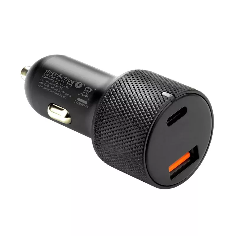 Caricabatterie da auto everActive CC-50Q QC3.0 75W con supporto Quick Charge 3.0 e porte USB