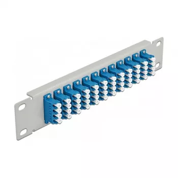 Patch panel fibra ottica DeLOCK 10 pollici 12 porte LC quad blu 1U grigio