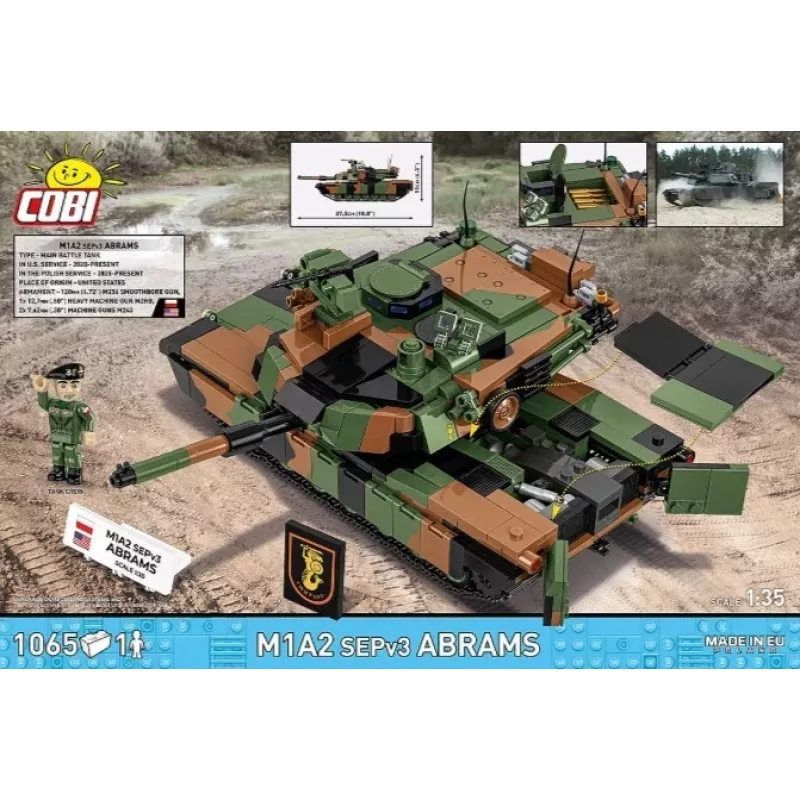 Set da costruzione Cobi M1A2 SEPV3 Abrams modello con 1.065 mattoncini
