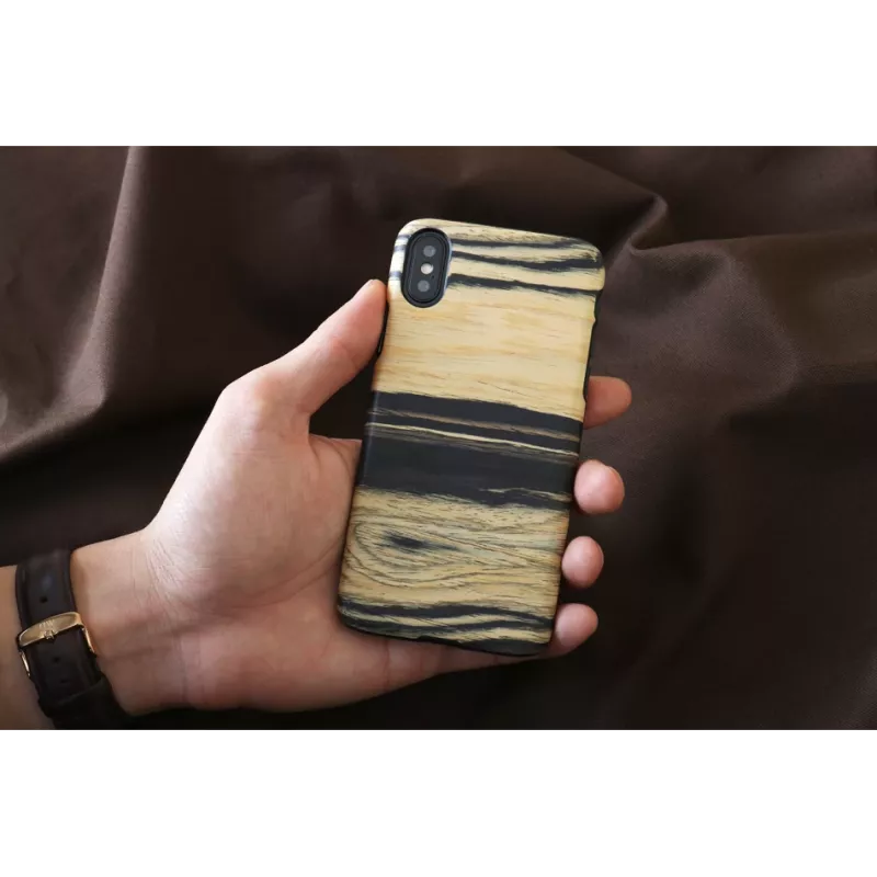 Custodia per smartphone man and wood per iPhone X/XS – ebano bianco nero