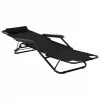 Sedia lounge da giardino pieghevole Black Forest con cuscino, nero