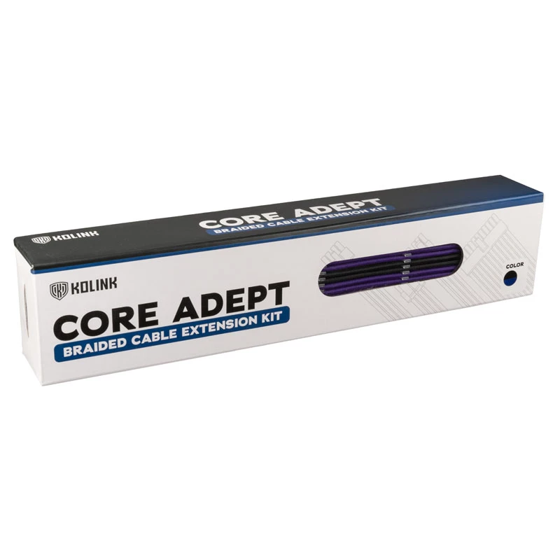 Kolink Core Adept Braided Kabel Extension Kit - Jet nero/Titan viola