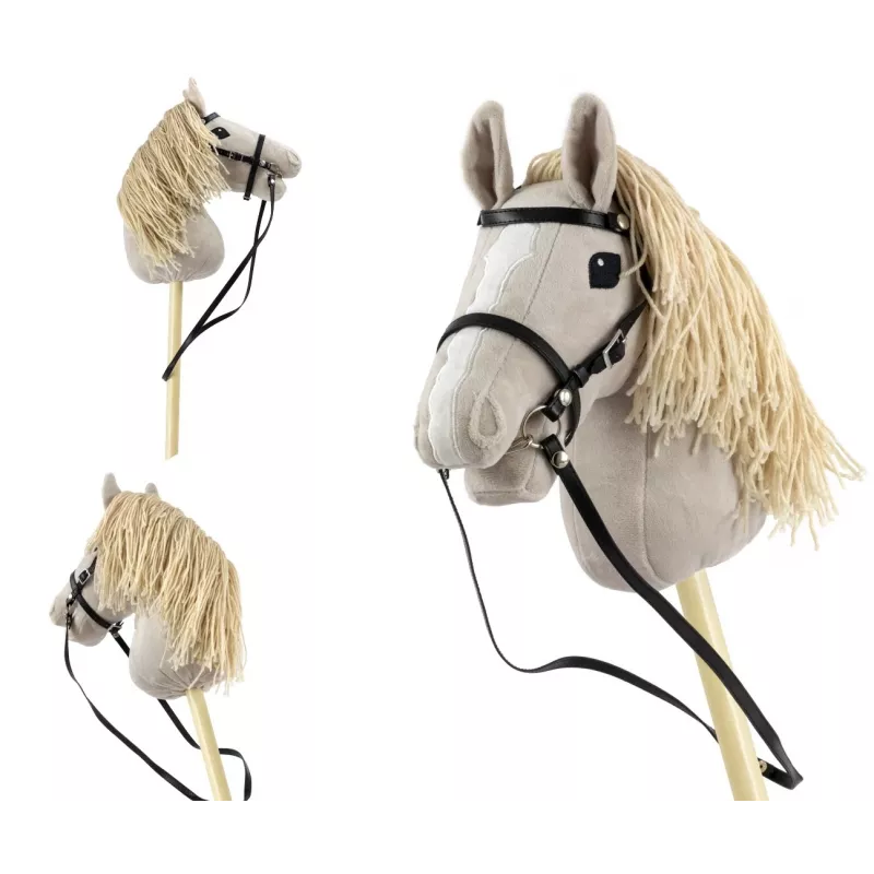 Cavallo a bastone in peluche Milly Mally 6626 grigio chiaro – peluche milly mally, cavallo a bastone per cavalcare