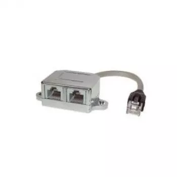 ShiverPeaks BASIC-S BS75002-1 Adattatore per cavo patch, schermato, Cat.5e, 1x spina RJ45 a 2x presa RJ45, 0,1 m, grigio