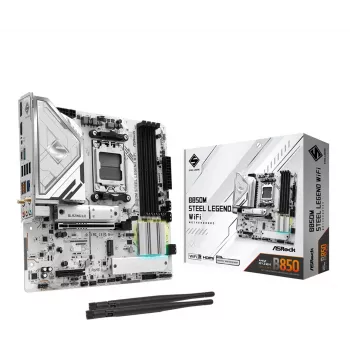 Scheda madre ASRock B850M Steel Legend WiFi — AMD B850, socket AM5, microATX, DDR5, 4 DIMM, Wi-Fi 7, LAN 2.5Gb