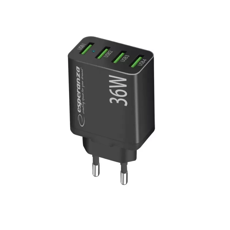 Caricabatterie da parete Esperanza EZC107K 36W nero