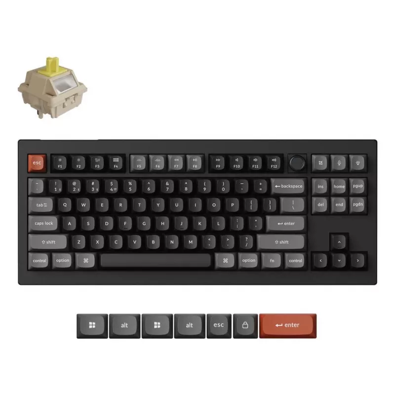 Tastiera meccanica Keychron V3 Ultra 8K — con filo e Bluetooth, layout QWERTY, RGB LED, nero