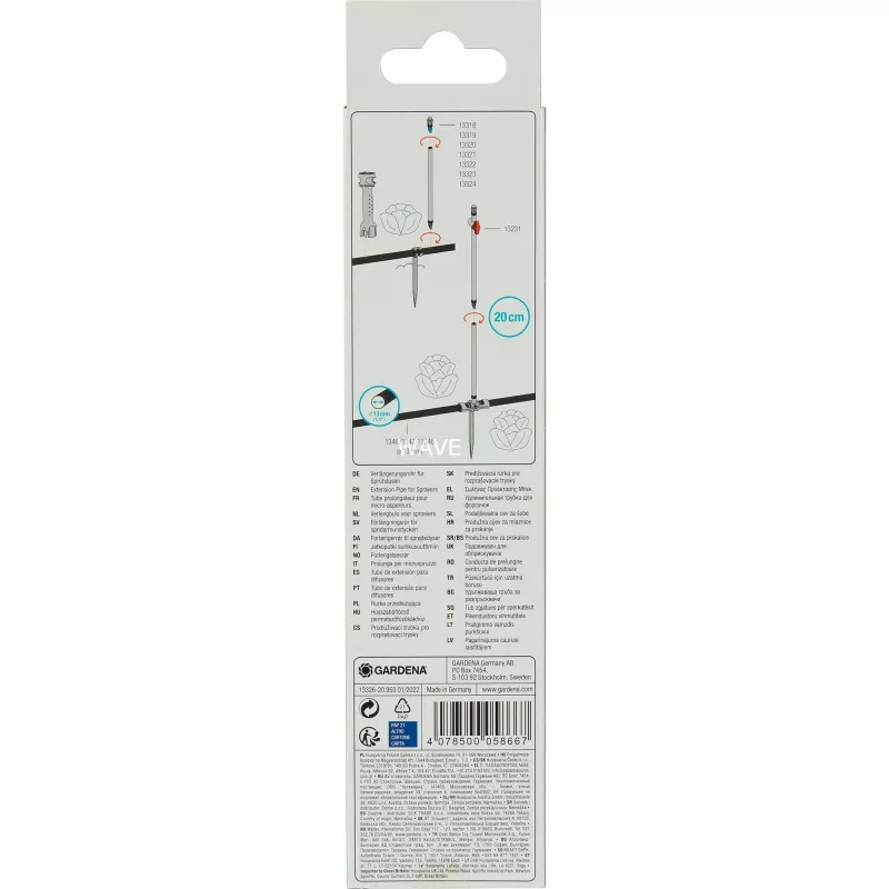 Componente per sistema di irrigazione Gardena 13326-20 plastica nero 200 mm 5 pezzi