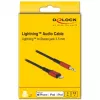 Delock - cavo Lightning a jack cuffie - Lightning maschio a mini-phone stereo 3,5 mm maschio - 50cm - nero, rosso (86586)