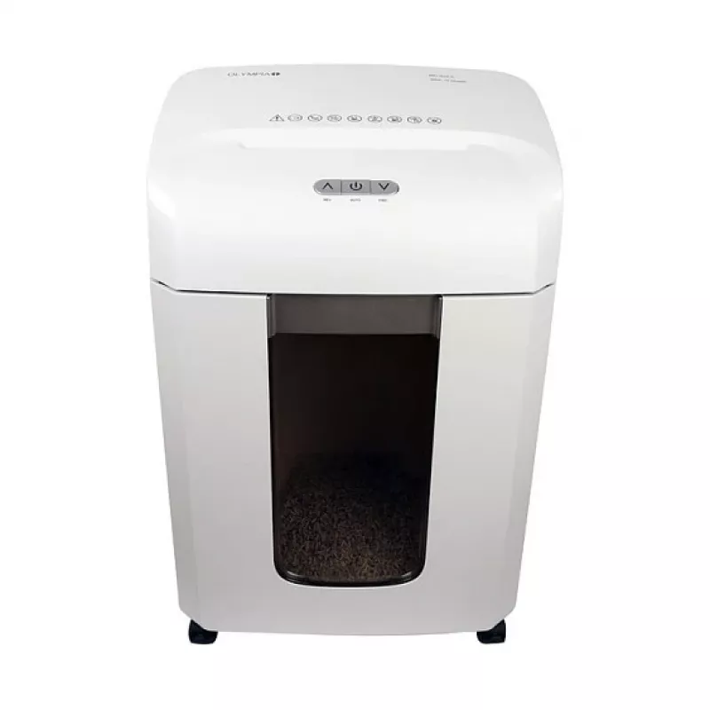 Distruggidocumenti Olympia MC 615.2 – Taglio micro P-5, 22 cm di inserimento, capacità 15 fogli, 65 dB, bianco