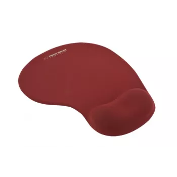 Tappetino per mouse ESPERANZA EA137R — superficie in gel rossa, base antiscivolo, poggiapolsi integrato
