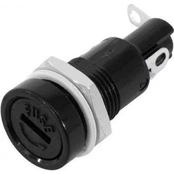 Portafusibile EUROLITE 30207210 con dado filettato, montaggio su pannello