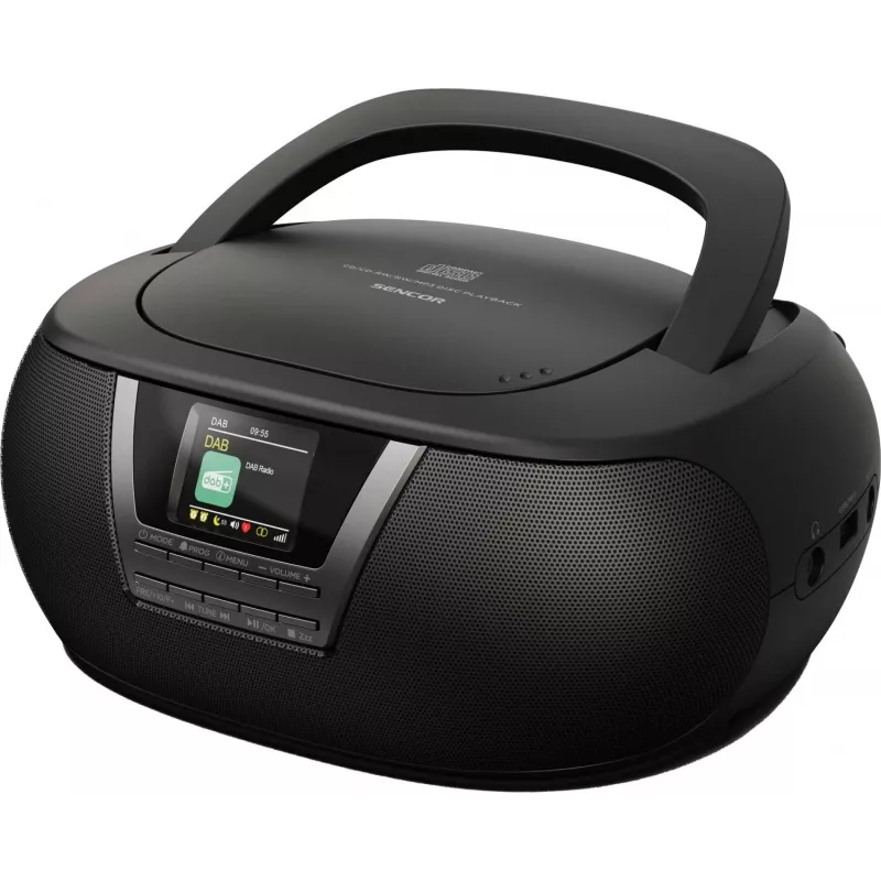 Sencor SPT 6200DB boombox con lettore CD/MP3 e radio, DAB+/FM, Bluetooth, USB, AUX, 3 W, nero