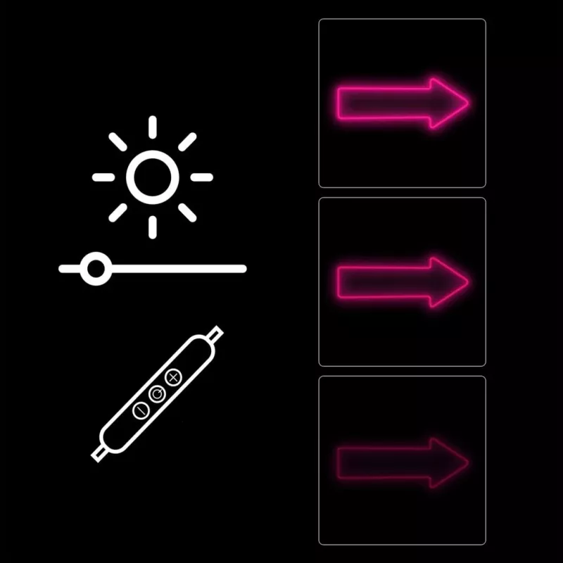 Luce neon a freccia applique MANTA SNL107PK – insegna a freccia LED decorativa rosa