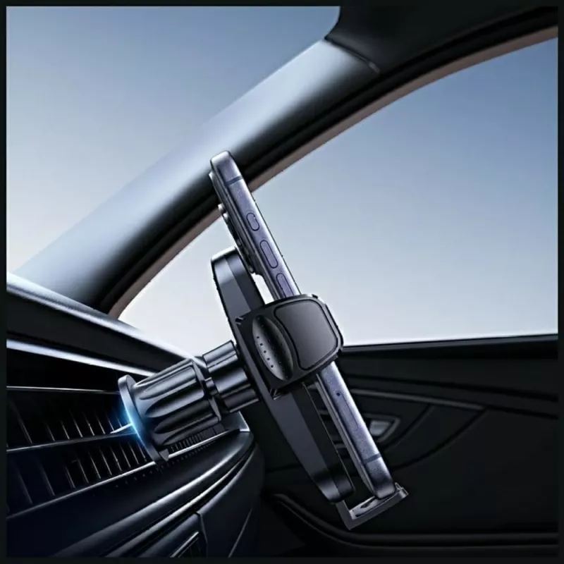 Supporto auto usams ZJ085 nero — supporto per smartphone da auto, morsetto regolabile