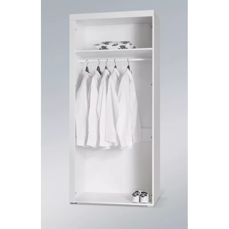 Cama Meble SAMBA 1 BI/CZ armadio, bianco / nero lucido