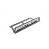 Lanberg PPKS-9112-B Pannello di permutazione vuoto 12 porte 1U 10 pollici con organizer Keystone, nero