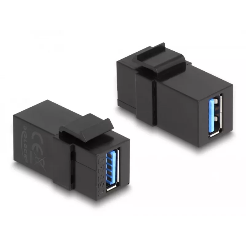 Modulo Keystone DeLOCK USB 3.0 A femmina a A femmina nero 1:1