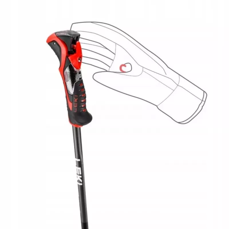 Bastoncini da sci Leki 3D AIRFOIL nero/rosso 120 cm