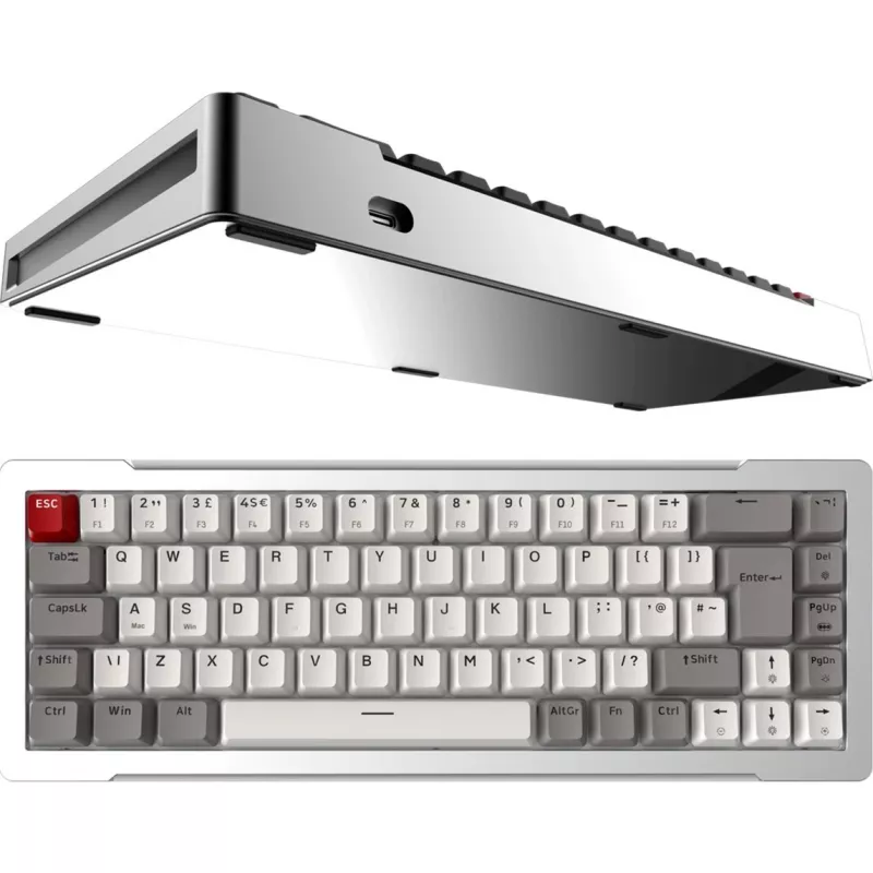 Raijintek MGA-68 tastiera gaming, switch Hejin Magnetic Yellow, layout DE, argento