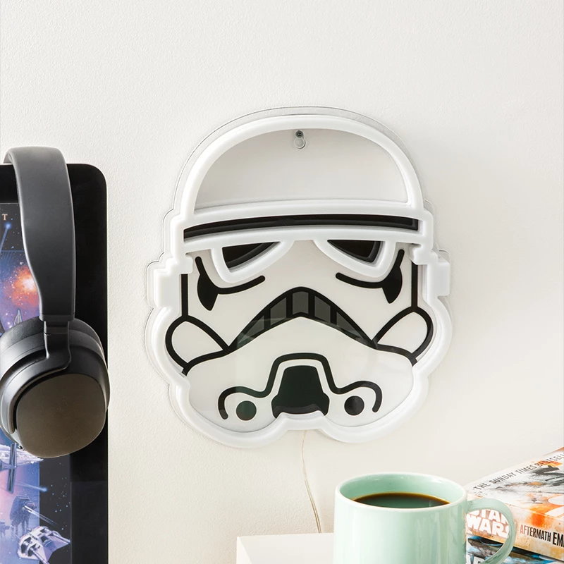 Luce neon LED da parete Paladone Stormtrooper modello PP14595SWVN, illuminazione decorativa Star Wars