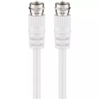 Wentronic Goobay Cavo di collegamento SAT, bianco, 5 m – Connettore maschio F a Connettore maschio F (11725)