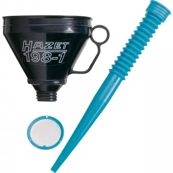 HAZET 198-1 - nero - blu - polipropilene (PP) - acciaio inox - olio motore - carburante - 16,5 cm - 480 mm - 146 g