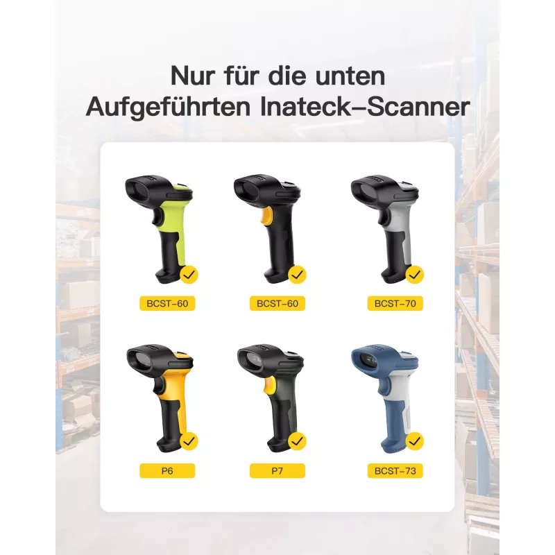 Lettore di codici a barre Inateck BS04001 2-in-1 wireless ricaricabile via USB