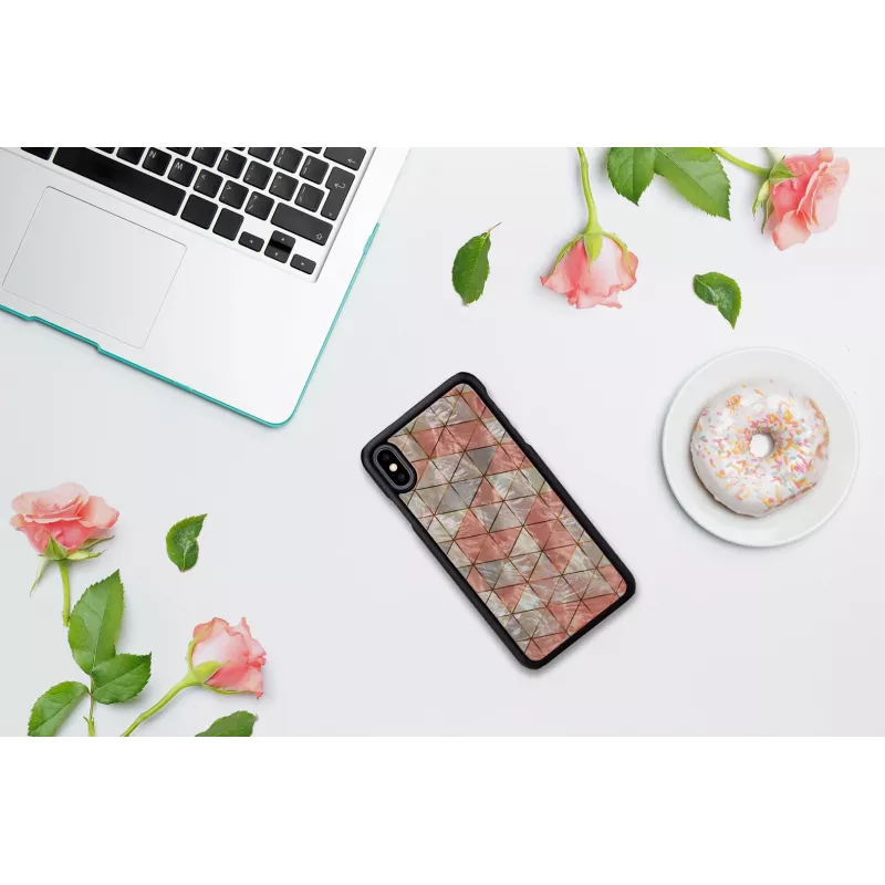 Custodia protettiva iKins per iPhone XS Max — motivo rombi, nero