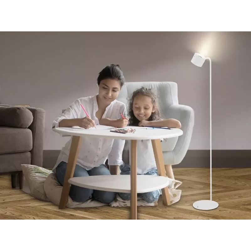 Beper P201UTP305 lampada LED ricaricabile con altezza regolabile, da terra e fissabile a parete, 2,3 W, dimmerabile, bianca