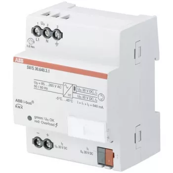 Alimentatore/inverter ABB SV/S30.640.3.1 — uscita 30 V, ingresso 85–265 V, grigio, case in plastica (72×64,5×90 mm)