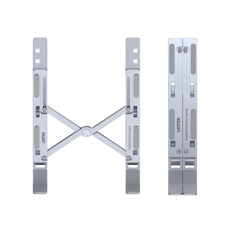 Unitek OT155SL supporto pieghevole per laptop, alluminio, argento