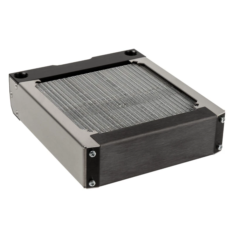 Blocco radiatore Aqua-Computer 33701 — alluminio/rame/acciaio inox, 160×140×40 mm, argento