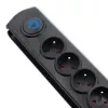 Protezione da sovratensione Qoltec 50172 nero 6 prese AC 230V 5 m