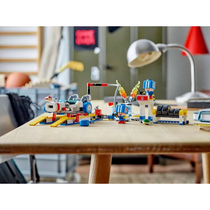 Giocattolo da costruzione set LEGO 72035 Super Mario Mario Kart officina di Toad, livelli interattivi e personaggi