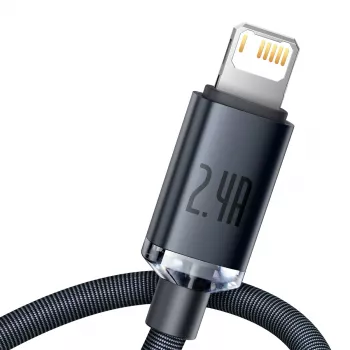Baseus Crystal Shine cavo USB a Lightning, 2,4 A, 1,2 m (nero)