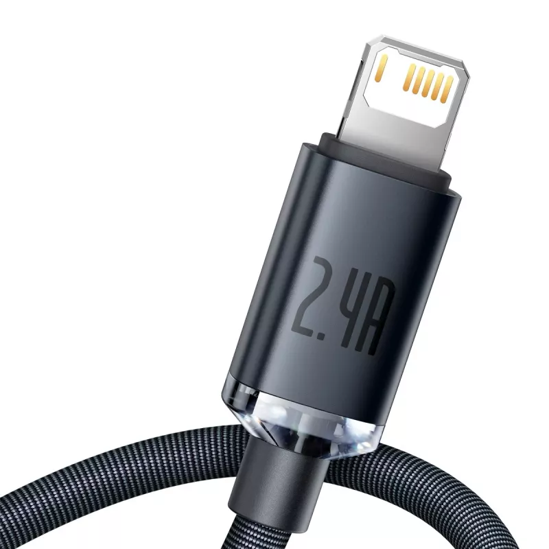 Baseus Crystal Shine cavo USB a Lightning, 2,4 A, 1,2 m (nero)